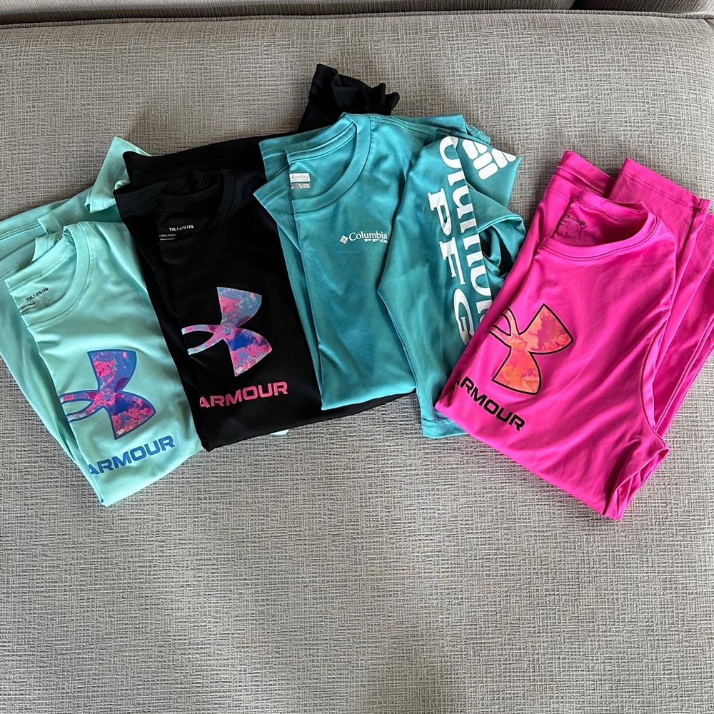 Under Armour Kids Dri Fit tshirts - Teal, Black, Pink, Aqua